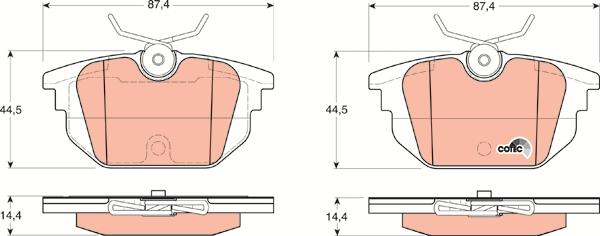 TRW GDB1333 - Bremžu uzliku kompl., Disku bremzes www.autospares.lv