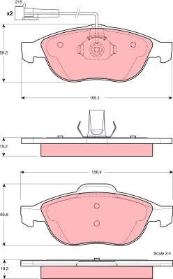 TRW GDB1337 - Bremžu uzliku kompl., Disku bremzes www.autospares.lv