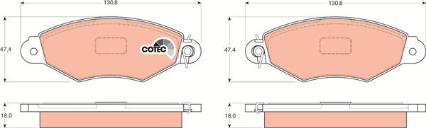 TRW GDB1321 - Bremžu uzliku kompl., Disku bremzes www.autospares.lv