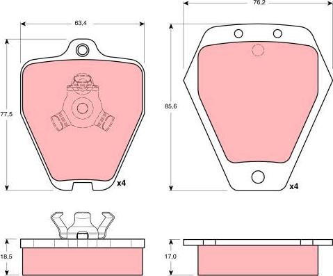 TRW GDB1323 - Bremžu uzliku kompl., Disku bremzes www.autospares.lv