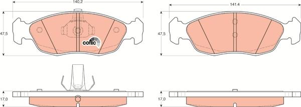 TRW GDB1322 - Тормозные колодки, дисковые, комплект www.autospares.lv