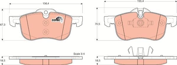 TRW GDB1374 - Brake Pad Set, disc brake www.autospares.lv