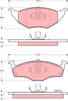 TRW GDB1375 - Brake Pad Set, disc brake www.autospares.lv