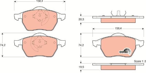 TRW GDB1376 - Bremžu uzliku kompl., Disku bremzes www.autospares.lv