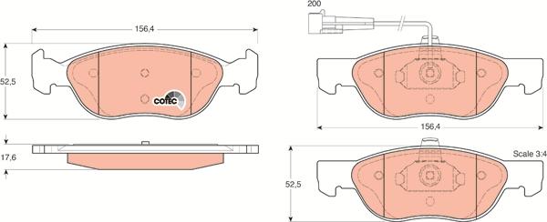 TRW GDB1290 - Brake Pad Set, disc brake www.autospares.lv