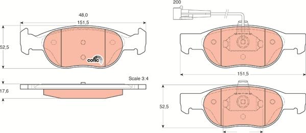 TRW GDB1291 - Brake Pad Set, disc brake www.autospares.lv