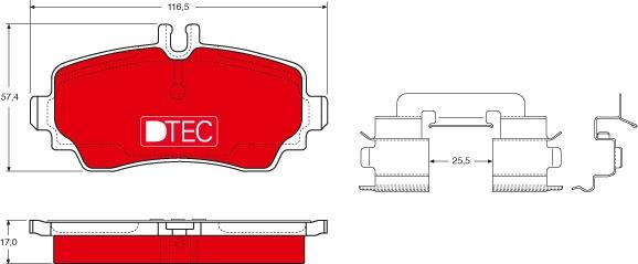 TRW GDB1293DTE - Тормозные колодки, дисковые, комплект www.autospares.lv