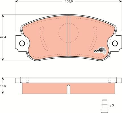 TRW GDB1297 - Тормозные колодки, дисковые, комплект www.autospares.lv