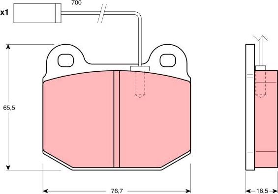 TRW GDB1253 - Bremžu uzliku kompl., Disku bremzes www.autospares.lv