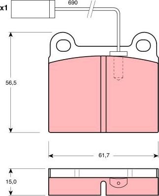 TRW GDB1252 - Brake Pad Set, disc brake www.autospares.lv