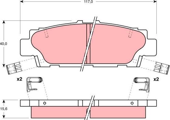 TRW GDB1257 - Bremžu uzliku kompl., Disku bremzes www.autospares.lv