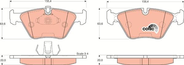 TRW GDB1264 - Тормозные колодки, дисковые, комплект www.autospares.lv