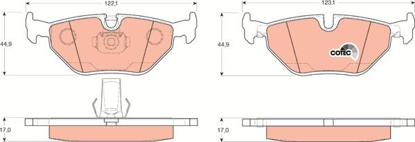 TRW GDB1265 - Bremžu uzliku kompl., Disku bremzes www.autospares.lv