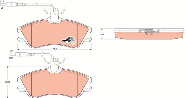 TRW GDB1260 - Bremžu uzliku kompl., Disku bremzes www.autospares.lv