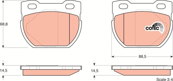 TRW GDB1209 - Bremžu uzliku kompl., Disku bremzes autospares.lv