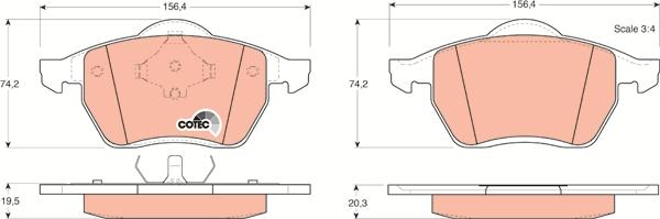 TRW GDB1204 - Brake Pad Set, disc brake www.autospares.lv