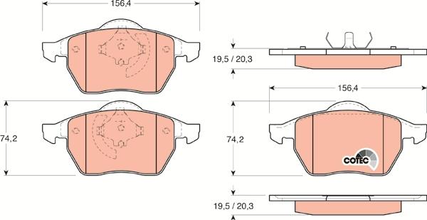 TRW GDB1200 - Bremžu uzliku kompl., Disku bremzes autospares.lv