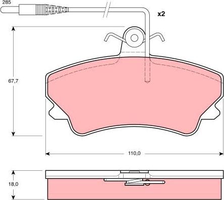 TRW GDB1203 - Bremžu uzliku kompl., Disku bremzes www.autospares.lv