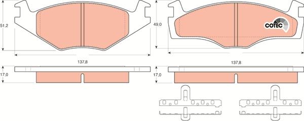 TRW GDB1219 - Bremžu uzliku kompl., Disku bremzes www.autospares.lv