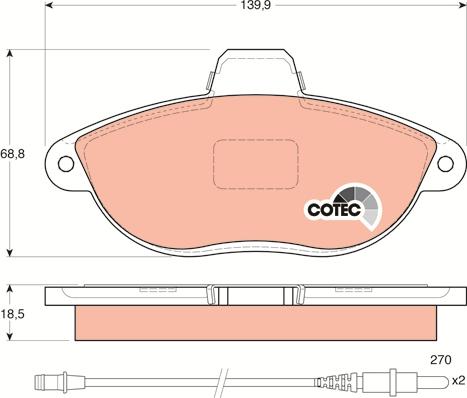 TRW GDB1216 - Brake Pad Set, disc brake www.autospares.lv