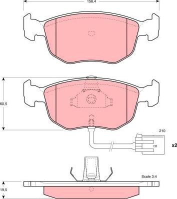 TRW GDB1213 - Bremžu uzliku kompl., Disku bremzes www.autospares.lv