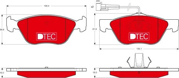 TRW GDB1212DTE - Тормозные колодки, дисковые, комплект www.autospares.lv