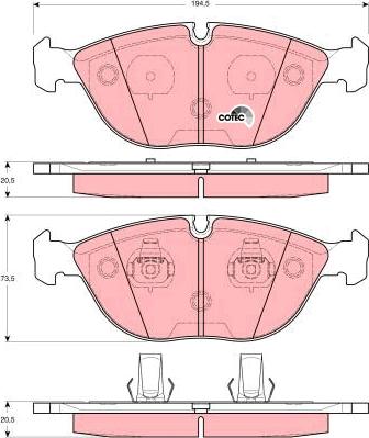 TRW GDB1285 - Brake Pad Set, disc brake www.autospares.lv