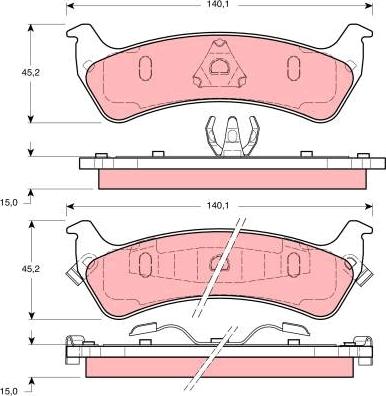 TRW GDB1238 - Bremžu uzliku kompl., Disku bremzes www.autospares.lv