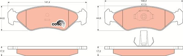 TRW GDB1221 - Тормозные колодки, дисковые, комплект www.autospares.lv