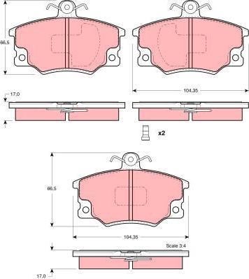 TRW GDB1223 - Brake Pad Set, disc brake www.autospares.lv