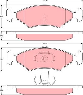 TRW GDB1222 - Тормозные колодки, дисковые, комплект www.autospares.lv