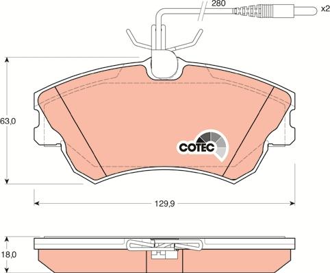 TRW GDB1270 - Brake Pad Set, disc brake www.autospares.lv