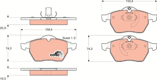 TRW GDB1271 - Brake Pad Set, disc brake www.autospares.lv