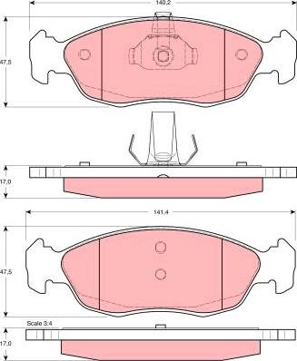 TRW GDB1278 - Bremžu uzliku kompl., Disku bremzes www.autospares.lv