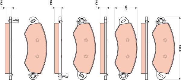 TRW GDB1744 - Bremžu uzliku kompl., Disku bremzes www.autospares.lv