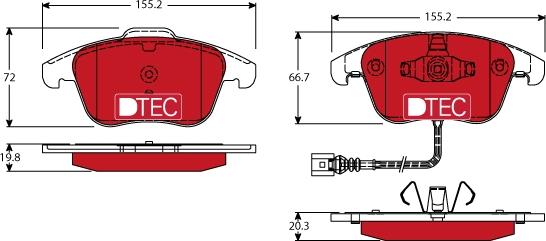 TRW GDB1762DTE - Тормозные колодки, дисковые, комплект www.autospares.lv