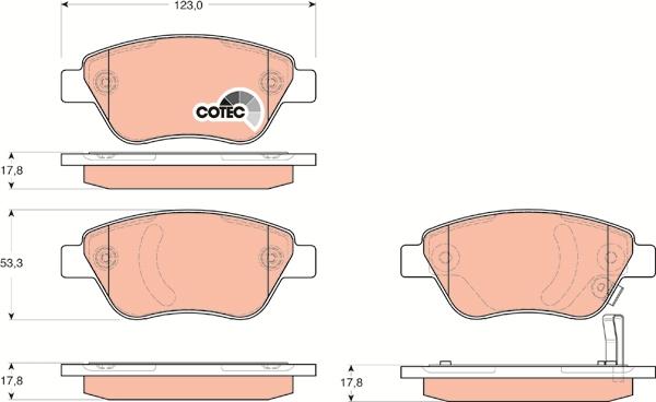 TRW GDB1700 - Тормозные колодки, дисковые, комплект www.autospares.lv