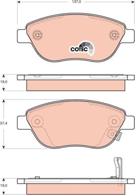 TRW GDB1701 - Тормозные колодки, дисковые, комплект www.autospares.lv