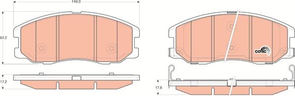 TRW GDB1715 - Тормозные колодки, дисковые, комплект www.autospares.lv