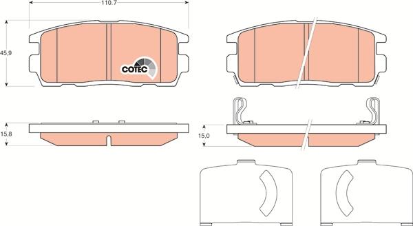 TRW GDB1716 - Brake Pad Set, disc brake www.autospares.lv