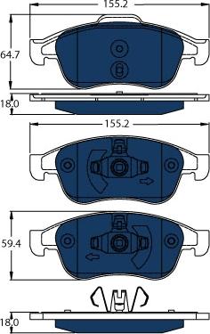 TRW GDB1789BTE - Bremžu uzliku kompl., Disku bremzes www.autospares.lv