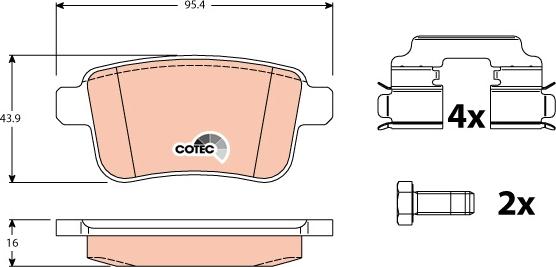 TRW GDB1786 - Тормозные колодки, дисковые, комплект www.autospares.lv