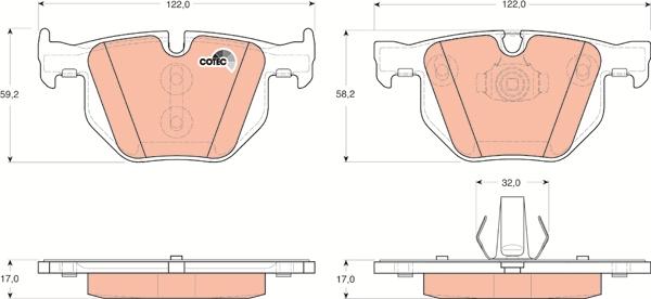 TRW GDB1730 - Brake Pad Set, disc brake www.autospares.lv