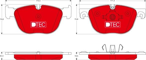 TRW GDB1726DTE - Тормозные колодки, дисковые, комплект www.autospares.lv