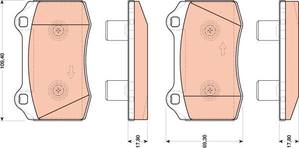 TRW GDB1773 - Тормозные колодки, дисковые, комплект www.autospares.lv