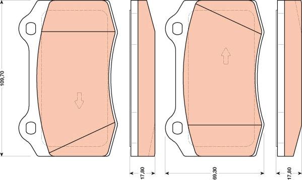 TRW GDB1772 - Тормозные колодки, дисковые, комплект www.autospares.lv