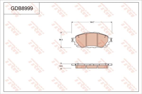 TRW GDB8999AT - Bremžu uzliku kompl., Disku bremzes www.autospares.lv