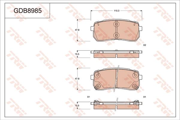 TRW GDB8985 - Bremžu uzliku kompl., Disku bremzes www.autospares.lv