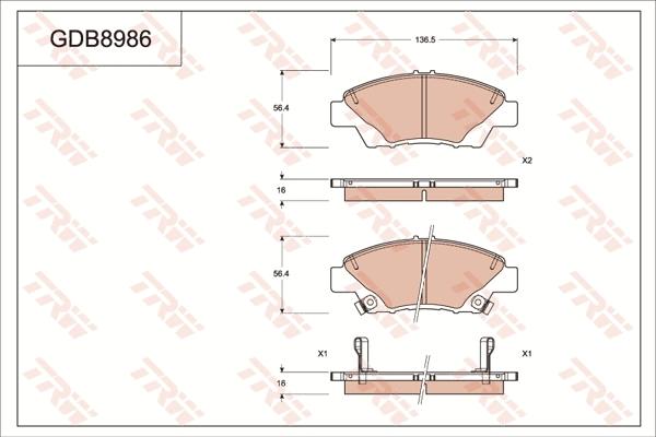 TRW GDB8986 - Bremžu uzliku kompl., Disku bremzes www.autospares.lv