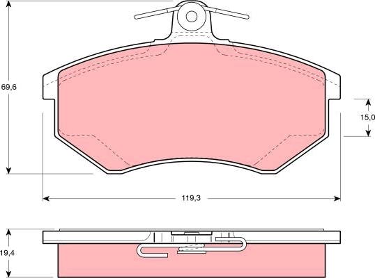 TRW GDB854 - Bremžu uzliku kompl., Disku bremzes www.autospares.lv